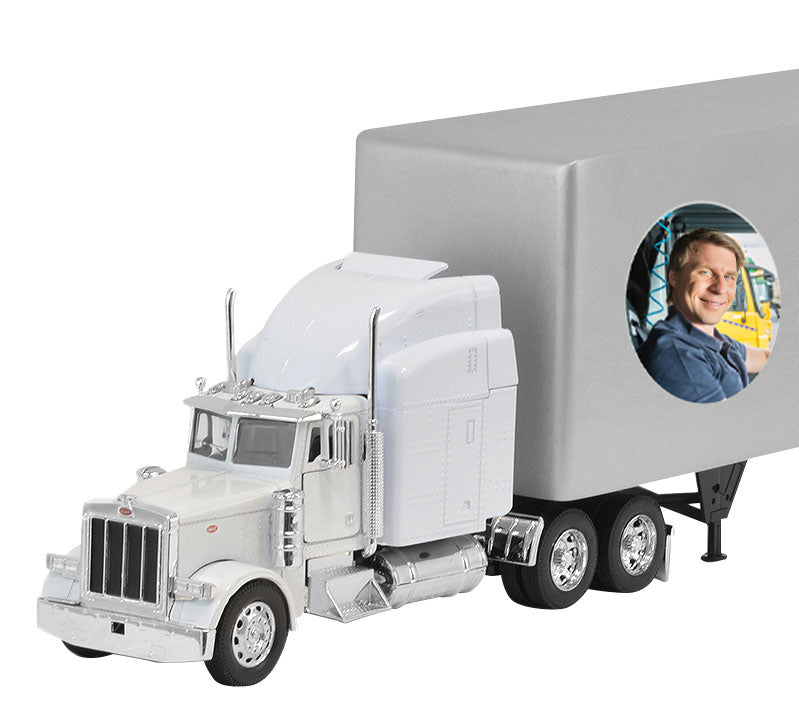 Trailer Cremation Urn & Peterbilt 379 White Truck Décor