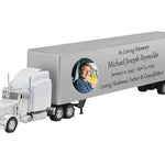 Trailer Cremation Urn & Peterbilt 379 White Truck Décor