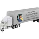 Trailer Cremation Urn & Peterbilt 379 White Truck Décor