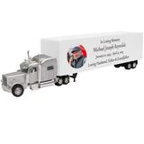 Trailer Cremation Urn & Peterbilt 389 Silver Truck Sleeper Décor