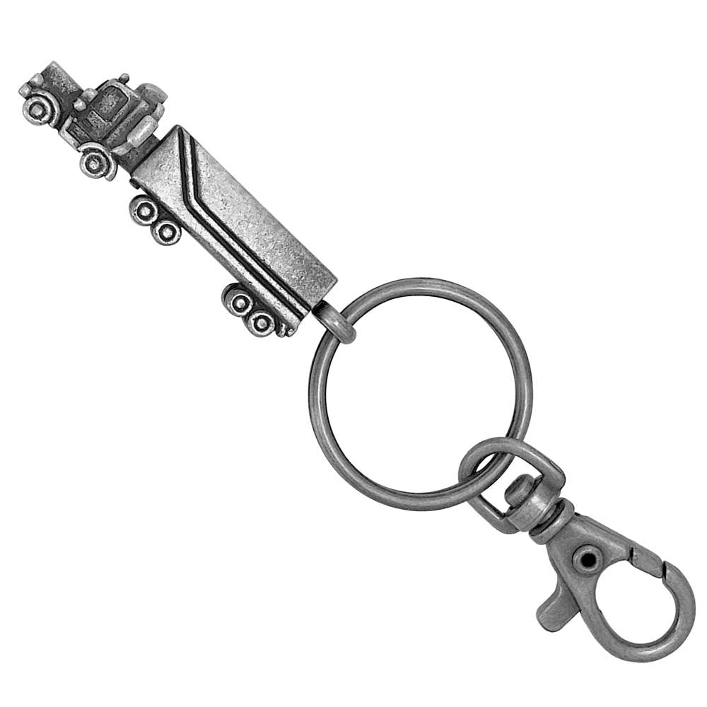 18 Wheeler Semi Truck Blackened Stainless Keychain Urn