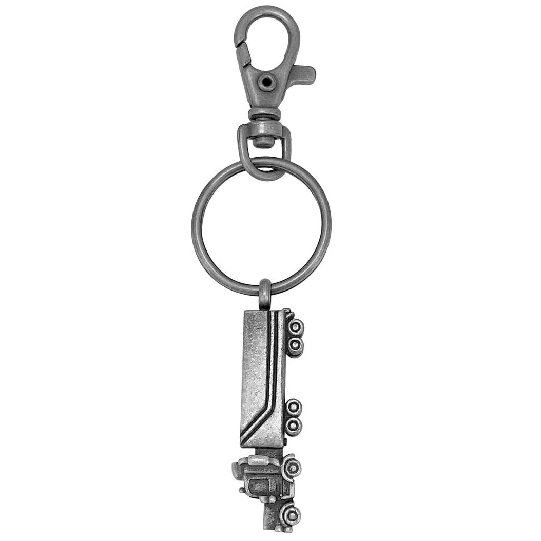 18 Wheeler Semi Truck Blackened Stainless Keychain Urn