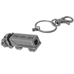 18 Wheeler Semi Truck Blackened Stainless Keychain Urn