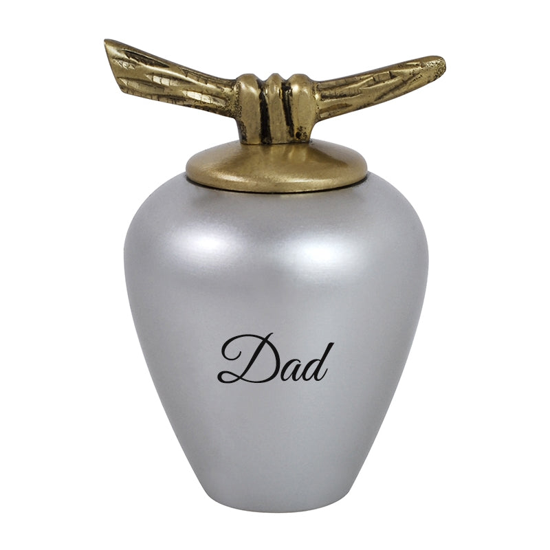 Asian Inspired Pewter Cremation Keepsake Urn