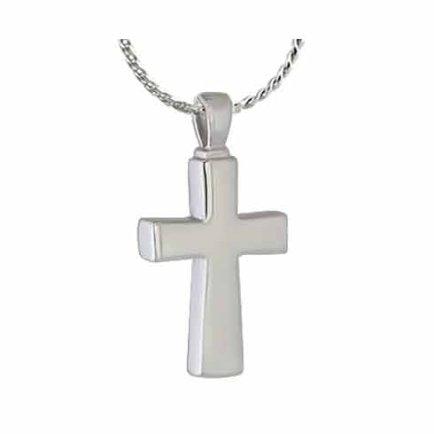 Pewter Cross Cremation Jewelry - Love Charms Option