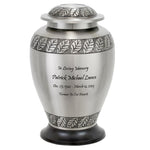 Pewter Leaves Adult Cremation Urn - Professional Engraving