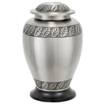 Pewter Leaves Adult Cremation Urn - Professional Engraving