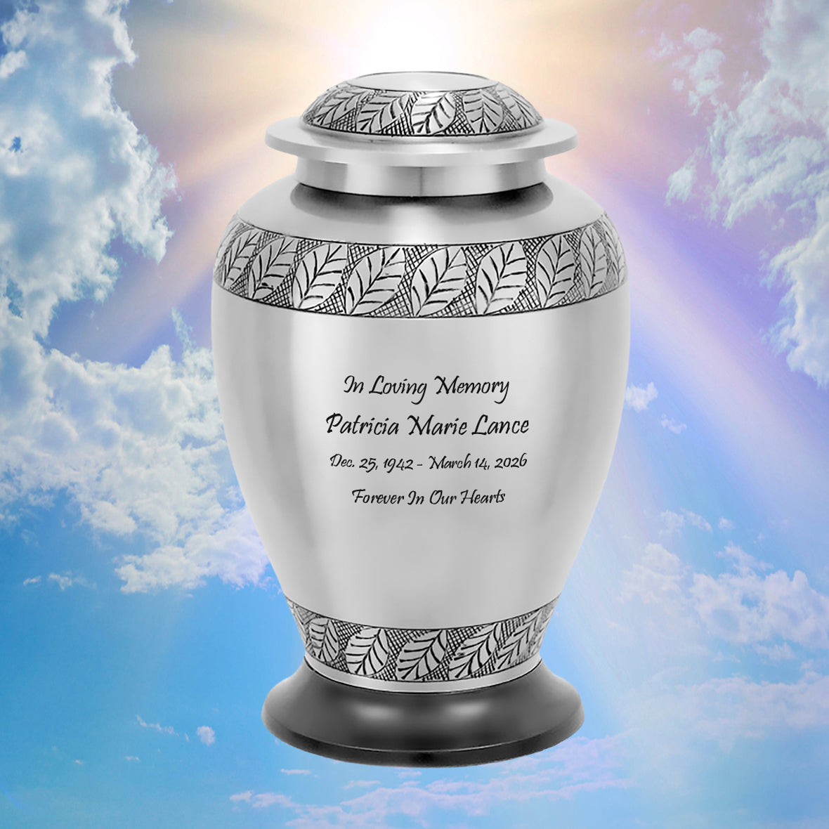 Memorial Garden Adult Urn - Pro Diamond Engraving