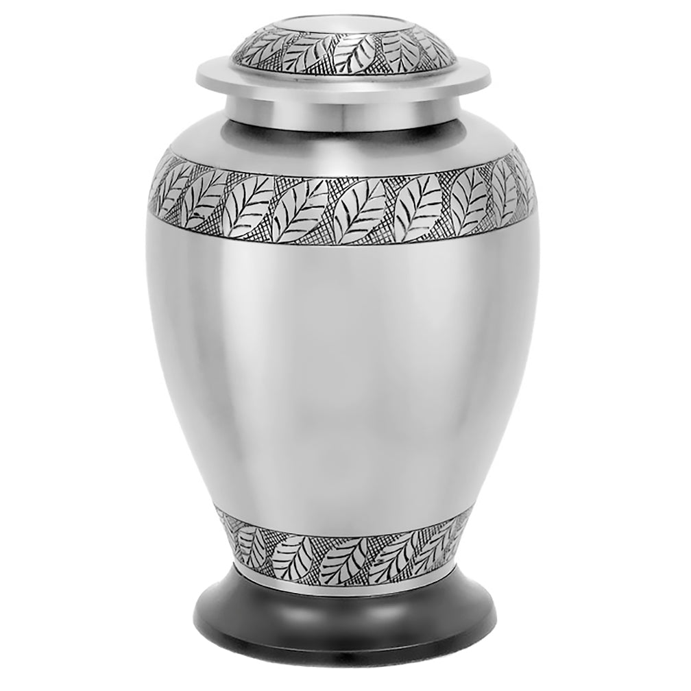 Silver Palm Trees Adult Cremation Urn - Pro Diamond Engraving