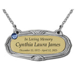 Gold & Pewter Medallion Urn Name Plates - Birth & Passing Stone Option