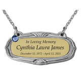 Gold & Pewter Medallion Urn Name Plates - Birth & Passing Stone Option