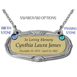 Gold & Pewter Medallion Urn Name Plates - Birth & Passing Stone Option