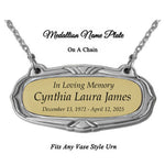 Gold & Pewter Medallion Urn Name Plates - Birth & Passing Stone Option