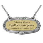 Gold & Pewter Medallion Urn Name Plates - Birth & Passing Stone Option