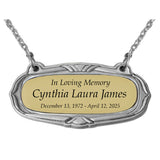 Gold & Pewter Medallion Urn Name Plates - Birth & Passing Stone Option