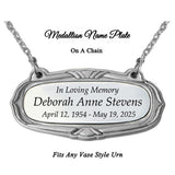 Pewter Medallion Urn Name Plates - Birth & Passing Stone Option