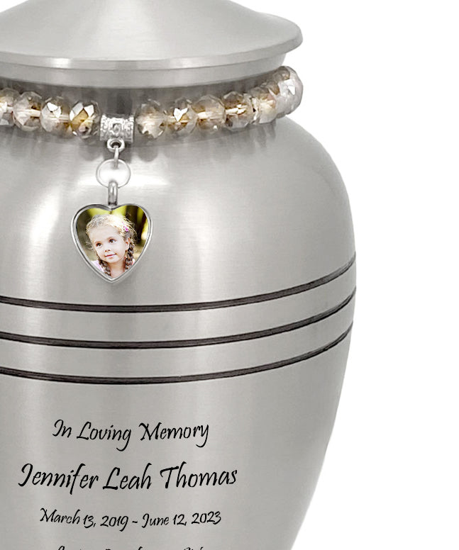Pewter Photo Heart Bracelet Child Urn