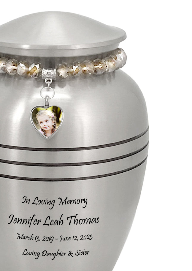 Pewter Photo Heart Bracelet Child Urn