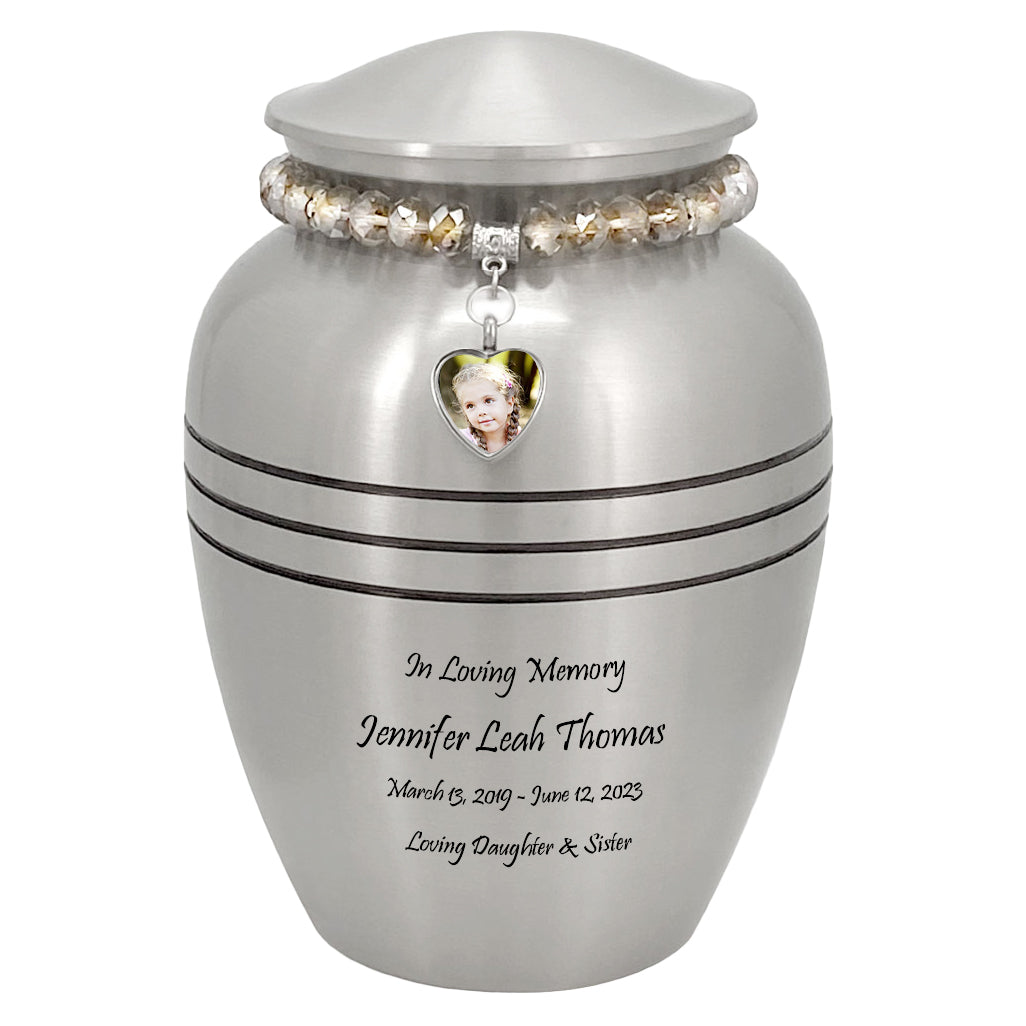 Pewter Photo Heart Bracelet Child Urn