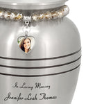 Pewter Photo Heart Bracelet Medium Adult Urn
