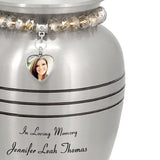 Pewter Photo Heart Bracelet Medium Adult Urn