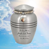 Pewter Photo Heart Bracelet Medium Adult Urn