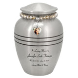 Pewter Photo Heart Bracelet Medium Adult Urn
