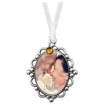 Pewter Frame Photo Urn Medallion - Name & Birthstone Option