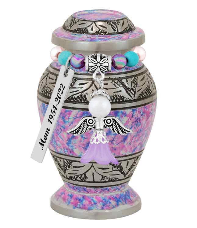 Princess Angel Pewter Keepsake Urn - Love Charms™ Option