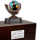 Photo Baseball Mitt Adult or Youth Cremation Urn - Free Engraved Pewter Plate