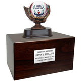 Photo Baseball Mitt Adult or Youth Cremation Urn - Free Engraved Pewter Plate