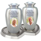 Eternal Love Pewter Photo Companion Urns Heart Base Urns for Mom And Dad Free Engraving