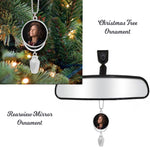 Mini Urn & Photo Medallion Christmas Ornament
