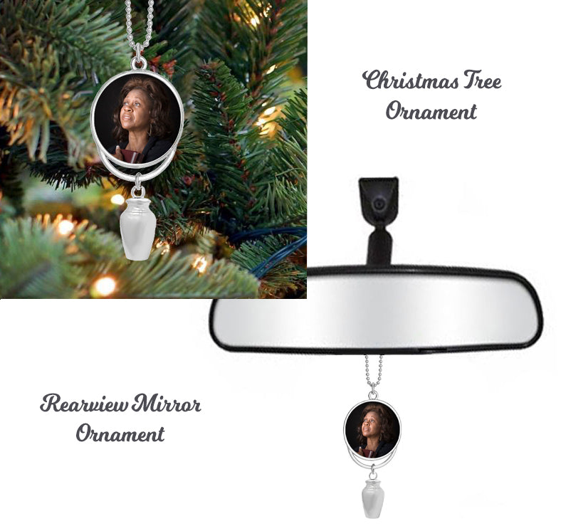 Mini Urn & Photo Medallion Christmas Ornament