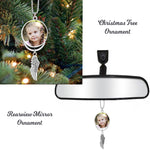 Angel Wing Urn & Photo Medallion Christmas Ornament