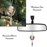 Angel Wing Urn & Photo Medallion Christmas Ornament