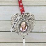 Angel Wing Photo Ornament Urn - Engraved Tag Option