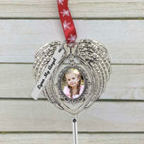 Angel Wing Photo Ornament Urn - Engraved Tag Option