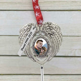 Angel Wing Photo Ornament Urn - Engraved Tag Option