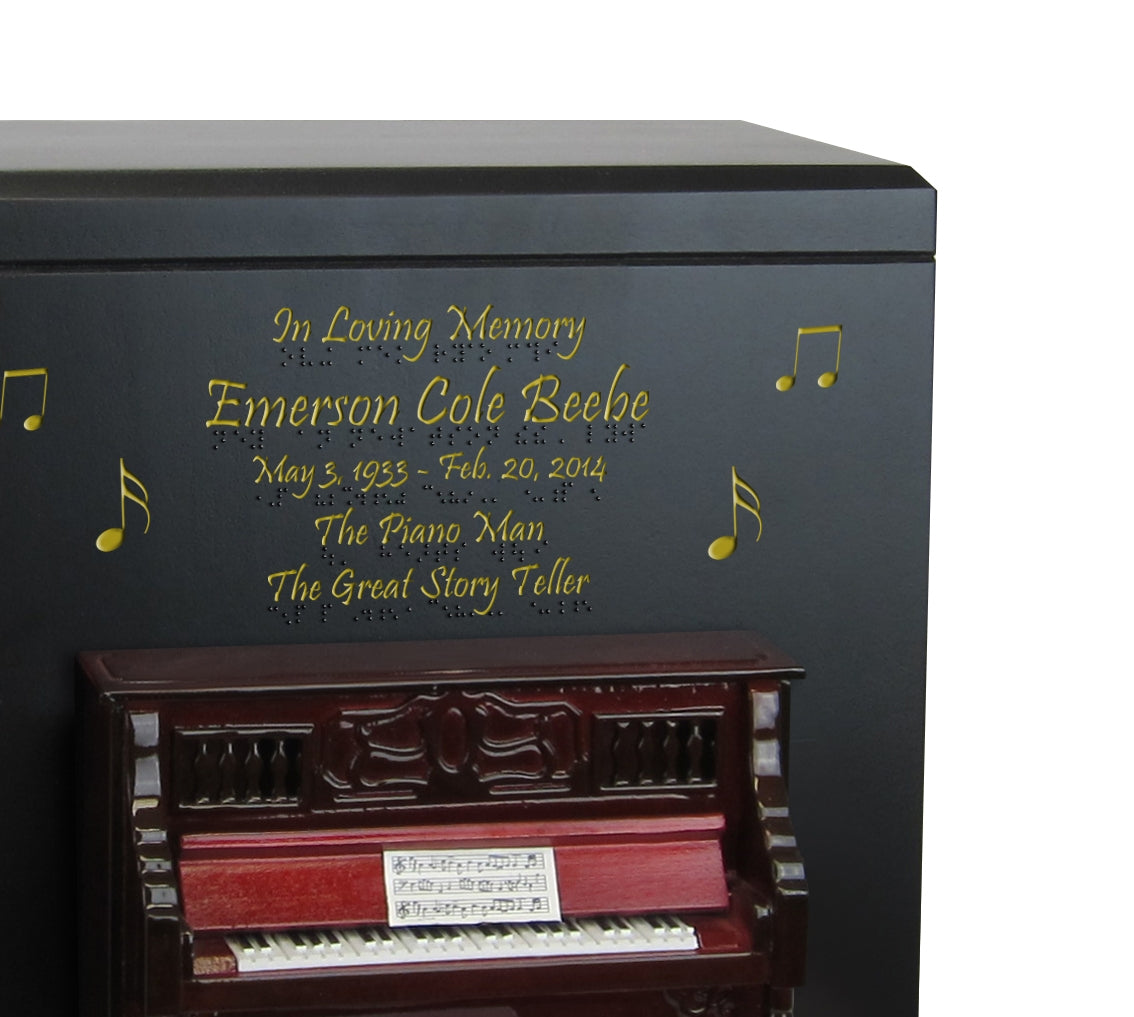 Piano Braille Cremation Urn