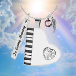 Piano Crystal Heart Creamtion Necklace Urn - Love Charms™ Option
