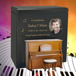 Piano Wood Adult Cremation Urn - Miniature Upright Piano - Photo Option