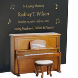 Piano Wood Adult Cremation Urn - Miniature Upright Piano - Photo Option