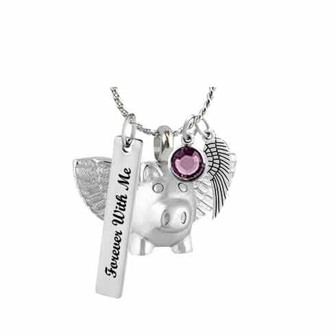 When Pigs Fly Pendant Ash Urn - Love Charms Option