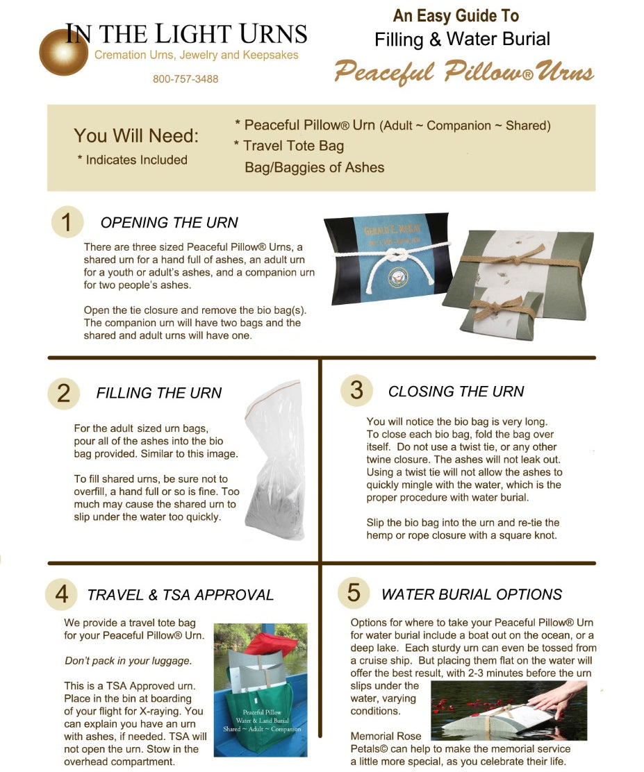 Sand Castle Peaceful Pillow® Companion Water Burial Urn - Biodegradable Burial At Sea For Two Urn - Wide River Urn