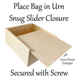 American Eagle Pine Box Photo Urn - Made in USA - Adult Cremation Wood Urn