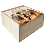 Horse Stampede Pine Box Photo Urn - Made in USA - Adult Cremation Wood Urn