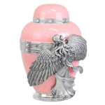 Wings of an Angel Pink Adult Urn - Pro Laser Engraving - Burial Vault Option