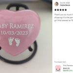 Pink Premature Baby Engraved Heart Urn - Stand Option