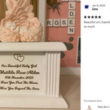 New Born Infant Pink Angel Column Urn - Baby Girl Urn For Infants